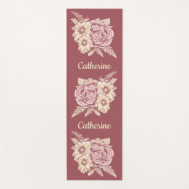 花イラストレーション名前をカスタムするヨガマット ヨガマット