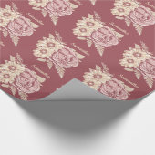 花イラストレーション名前をカスタムする包装紙 ラッピングペーパー (角)