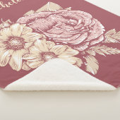 花イラストレーション名前をカスタムする毛布 シェルパブランケット (3/4)