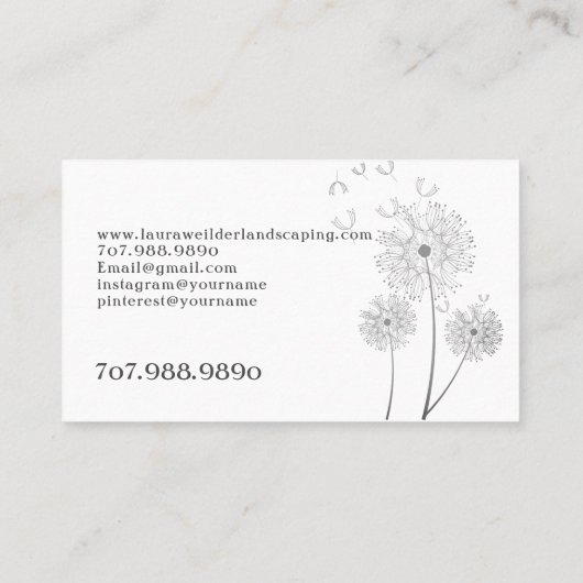 花イラストレーション造園名刺 名刺 (裏面)