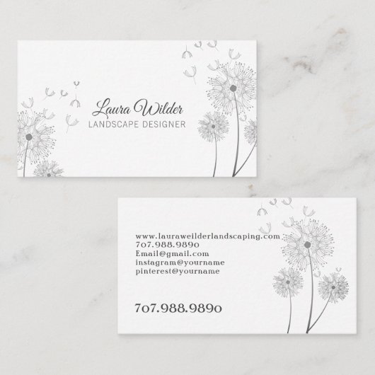 花イラストレーション造園名刺 名刺 (正面/裏面)