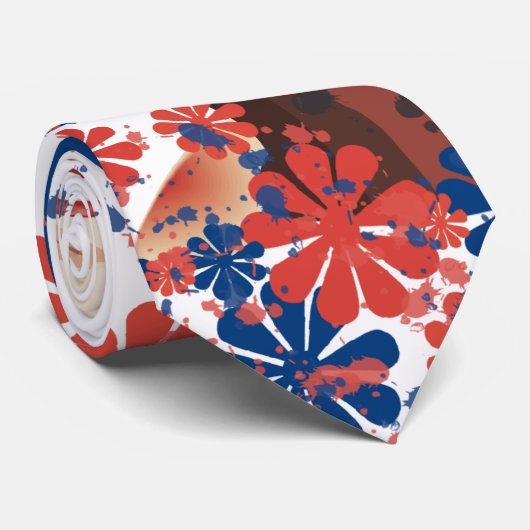 花インク女性 ネクタイ (ロール)