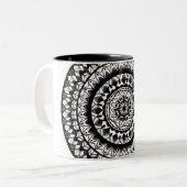 花インク曼荼羅 ツートーンマグカップ (正面左)