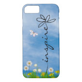 花インスパイア付きの草の中の単語 Case-Mate iPhoneケース (裏面)