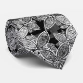 花インディアン模様グレー ネクタイ (ロール)