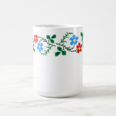 花エスニック刺繍マグカップ コーヒーマグカップ (中央)