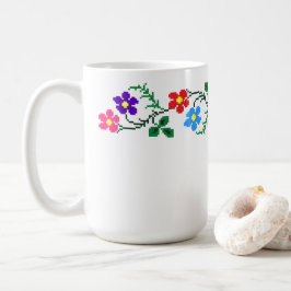花エスニック刺繍マグカップ コーヒーマグカップ