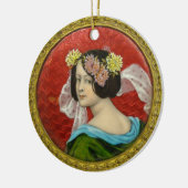 花エナメル付きロマンチックヴィンテージ セラミックオーナメント (左)