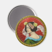 花エナメル付きロマンチックヴィンテージ マグネット (正面/裏面)