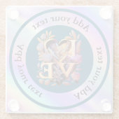 花エレガントとハートと黄金の愛 ガラスコースター (裏面)