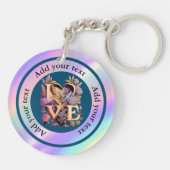 花エレガントとハートと黄金の愛 キーホルダー (裏面)