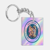 花エレガントとハートと黄金の愛 キーホルダー (正面左)