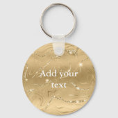 花エレガントとハートと黄金の愛 キーホルダー (裏面)