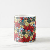 花エレガントとフェミニン渦巻き コーヒーマグカップ (中央)