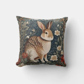 花エレガントと花で囲まれた離れうさぎ クッション (正面)