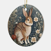 花エレガントと花で囲まれた離れうさぎ セラミックオーナメント (左)