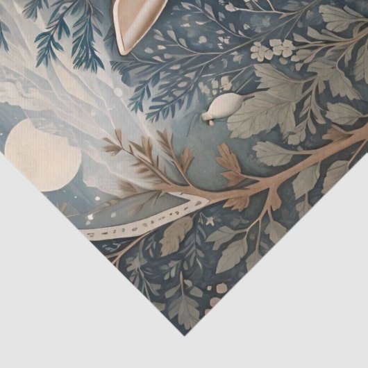 花エレガントと花で囲まれた離れうさぎ 薄葉紙 (詳細)