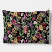 花エレガントと葉黒花柄 アクセサリーポーチ (裏面)