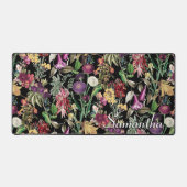 花エレガントと葉黒花柄 デスクマット (正面)