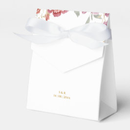 花エレガントと金ゴールドの結婚式の引き出物箱 フェイバーボックス