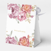 花エレガントと金ゴールドの結婚式の引き出物箱 フェイバーボックス (裏面サイド)