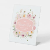 花エレガントのバー台座の看板をピンク色にする 台座サイン (正面)