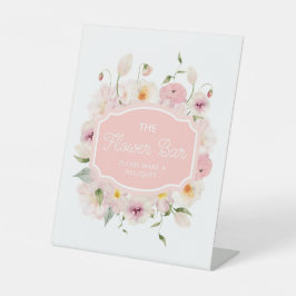 花エレガントのバー台座の看板をピンク色にする 台座サイン