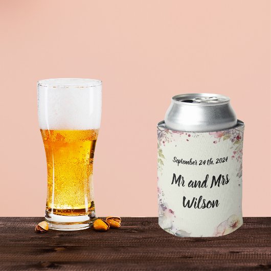 花エレガントのリングや輪水彩 缶クーラー