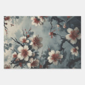 花エレガントの中の東洋女性 – Decompage - ラッピングペーパーシート (正面2)