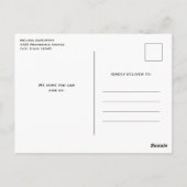 花エレガントの葉と羽の誕生日パーティー ポストカード (裏面)