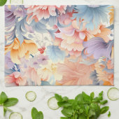 花エレガントカラフル柄ジャパン・アート キッチンタオル (折り畳み)