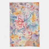 花エレガントカラフル柄ジャパン・アート キッチンタオル (縦)