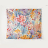 花エレガントカラフル柄ジャパン・アート タペストリー (正面(横))