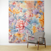 花エレガントカラフル柄ジャパン・アート タペストリー (インサイチュ)