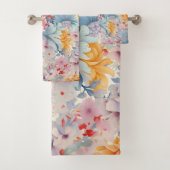 花エレガントカラフル柄ジャパン・アート バスタオルセット (インサイチュ)
