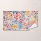 花エレガントカラフル柄ジャパン・アート バスタオルセット (ハンドタオル)