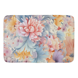 花エレガントカラフル柄ジャパン・アート バスマット