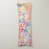 花エレガントカラフル柄ジャパン・アート ボディピロー (裏面 (縦))