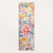 花エレガントカラフル柄ジャパン・アート ヨガマット (正面)