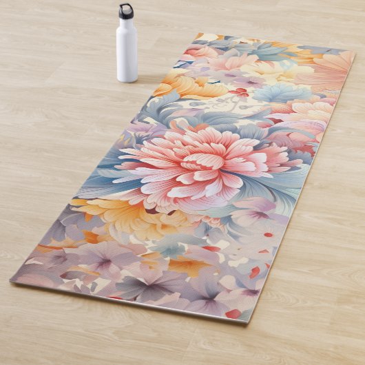 花エレガントカラフル柄ジャパン・アート ヨガマット (インサイチュ)