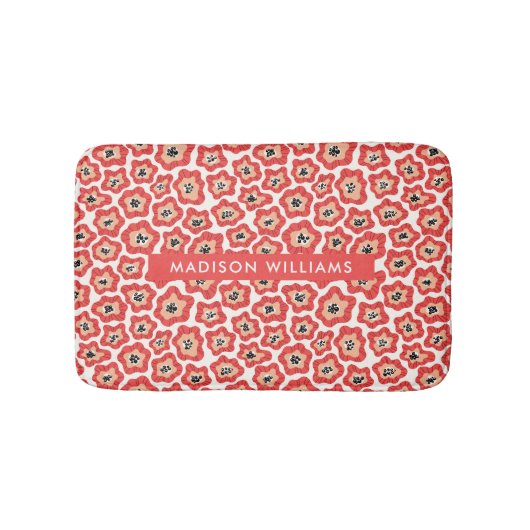 花エレガントスタイリッシュミニマル風呂マット バスマット (正面)