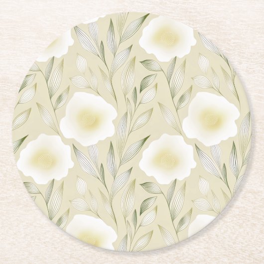 花エレガントズ紙コースター ラウンドペーパーコースター (正面)