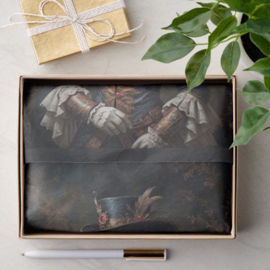 花エレガントダンディと帽子の付いたコウノトリ 薄葉紙 (ギフト)