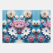 花エレガントデザイン包装紙 ラッピングペーパーシート (正面)