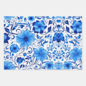 花エレガントデザイン包装紙 ラッピングペーパーシート (正面2)