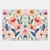 花エレガントデザイン包装紙 ラッピングペーパーシート (正面3)