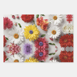 花エレガントデザイン包装紙 ラッピングペーパーシート