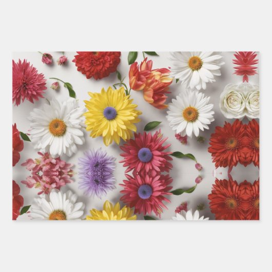 花エレガントデザイン包装紙 ラッピングペーパーシート (正面2)