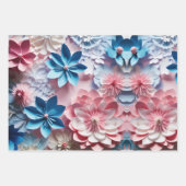 花エレガントデザイン包装紙 ラッピングペーパーシート (正面3)