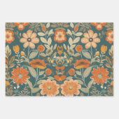 花エレガントデザイン包装紙 ラッピングペーパーシート (正面3)